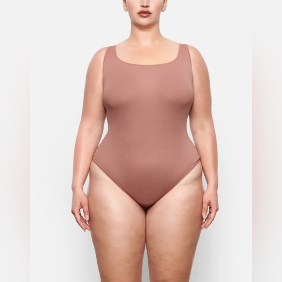 SKIMS COTTON RIB BODYSUIT/ ROSE CLAY/ NWT - Picture 4 of 16